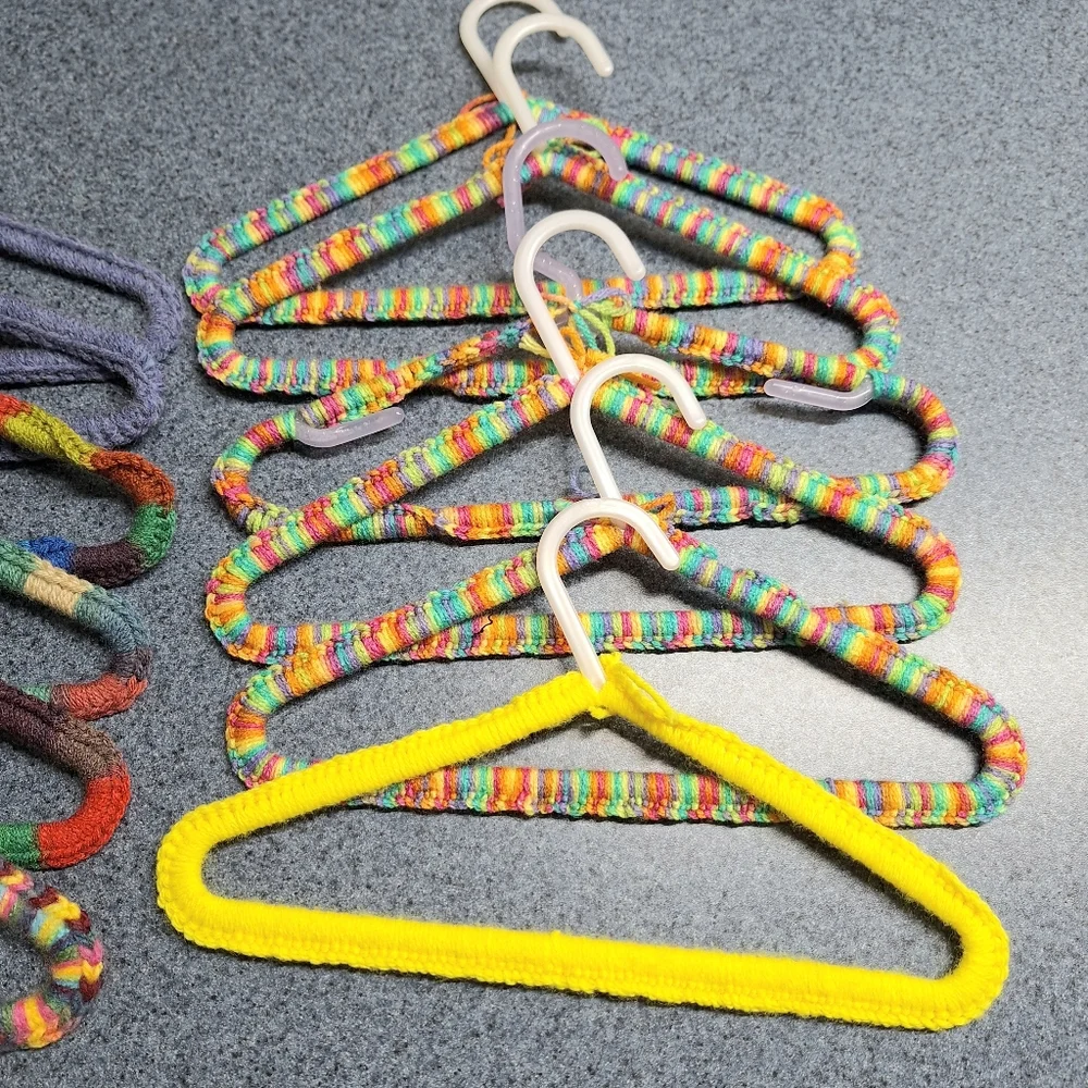 Handmade, Knitted Children's Hanger Bundle Of 12